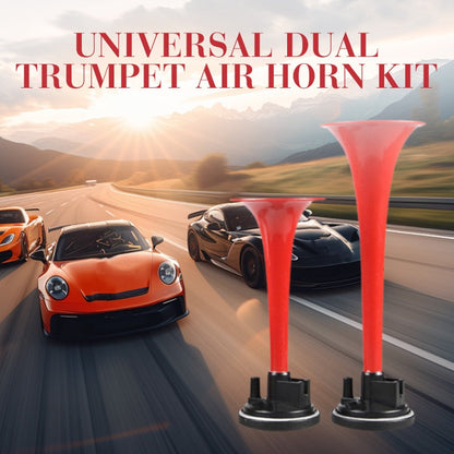 📯 REDUCERE DE 50% PENTRU O PERIOADĂ LIMITATĂ! 🚗 Set universal de claxon pneumatic cu două trompete – 115 dB, 12 V, set complet de instalare 🔊