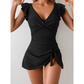 🌺👙Rochiță de baie elegantă pentru femei, cu decolteu în V și control al abdomenului🌊