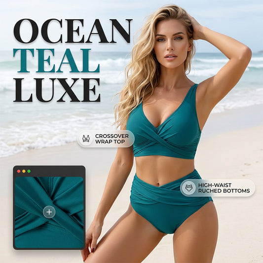 👙 Pune-ți în valoare silueta cu încredere – Set de bikini pentru femei, cu talie înaltă și decupaj în față – Plată la livrare 🌴