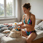 Set de bikini cu bretele tip fluture – imprimeu neon, ajustabil și cu o croială avantajoasă