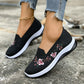 👟☁️Pantofi slip-on din plasă cu broderie florală pentru femei🛍️