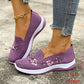 👟☁️Pantofi slip-on din plasă cu broderie florală pentru femei🛍️