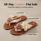 👡 🌸Sandale plate cu flori pentru femei, casual, pentru plajă, șlapi cu degetar☀️