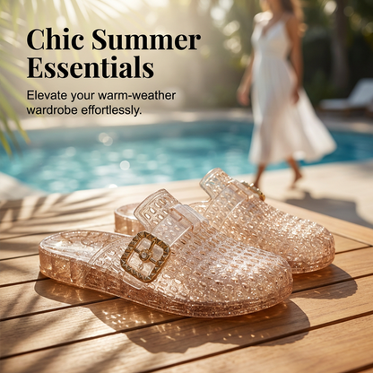 👡 REDUCERE DE 50% ACUM! ✨ Sandale casual cu sclipici pentru femei – Strălucitoare și căptușite – Ușoare, perfecte pentru plajă sau pentru zilele de relaxare – un model glamuros, ușor de încălțat 🌸