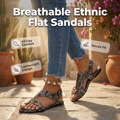 Sandale plate etnice pentru femei