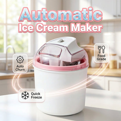 Reducere exclusivă de 50% | Aparat automat de înghețată | Aparat de gelato și sorbet cu capacitate mare de 1,6 L | Aparat de iaurt înghețat cu o singură apăsare, ideal pentru familie