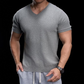 💥+40 lei pentru încă un articol!🔥 Tricou Bărbați Knit V-Neck – Respirabil, Retro & Stilat, de la Sală până pe Stradă 💪