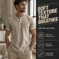 ⌛Ofertă limitată – Tricou Henley pentru bărbați, cu mâneci scurte și material respirabil