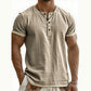 ⌛Ofertă limitată – Tricou Henley pentru bărbați, cu mâneci scurte și material respirabil