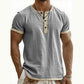 ⌛Ofertă limitată – Tricou Henley pentru bărbați, cu mâneci scurte și material respirabil