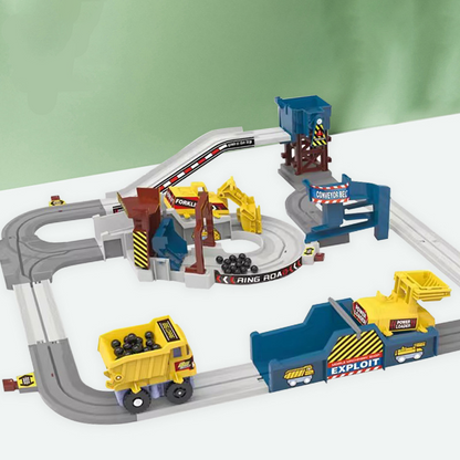 🚂 REDUCERE DE 50% PENTRU O PERIOADĂ LIMITATĂ! ✨ Set interactiv de tren și șine „Aventura în carieră” – Locomotivă motorizată, șine modulare, stații de acțiune 🏗️