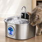 🐱 Fântână de apă din oțel inoxidabil de 3,2 L pentru pisici și câini – fără cablu, reîncărcabilă și cu filtru, silențioasă și igienică 💧