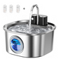 🐱 Fântână de apă din oțel inoxidabil de 3,2 L pentru pisici și câini – fără cablu, reîncărcabilă și cu filtru, silențioasă și igienică 💧