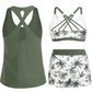 👙🔥Reducere specială 2026: 50% reducere✨Set de costum de baie pentru femei, format din 3 piese: tankini cu pantaloni scurți