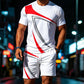 👕Set de 2 piese pentru bărbați – tricou și pantaloni scurți casual de vară