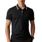 👔 Tricou Polo Bărbați – Guler Contrast cu Dungi, Uscare Rapidă, Respirabil & Elegant, L-2XL, 8 Culori ✨