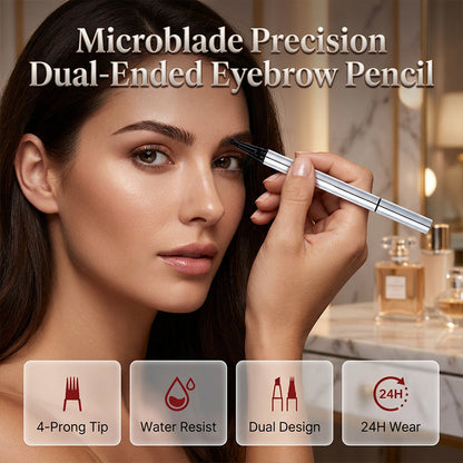 Creion pentru sprâncene cu două capete, rezistent la apă, pentru microblading