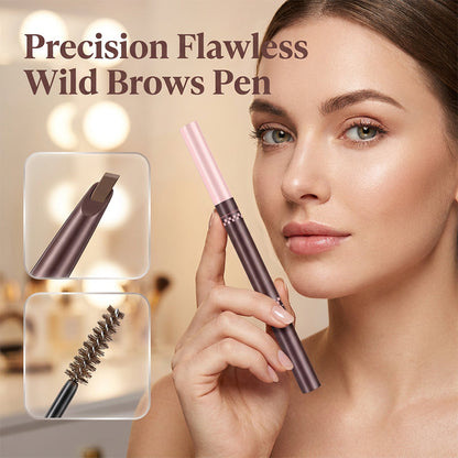 💄Reducere de 50% 🌸 Creion pentru sprâncene și gel colorat 2-în-1 – vârf cu micro-furculiță pentru linii care imită firele de păr, rezistent la apă și la murdărire, sprâncene naturale cu rezistență îndelungată 🏆