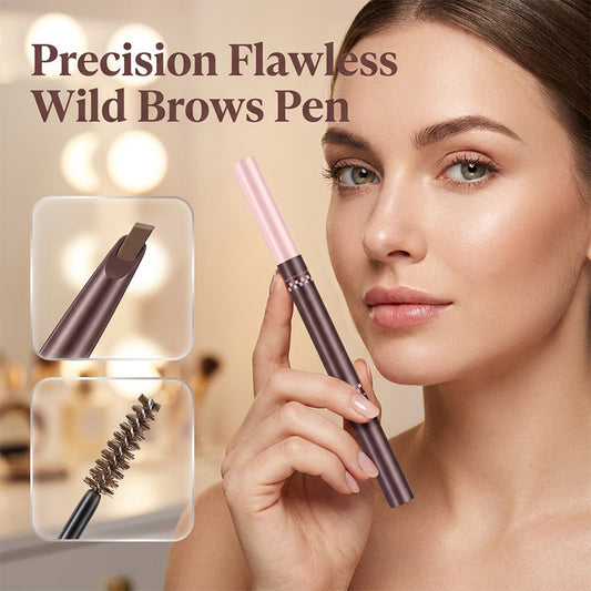 💄Reducere de 50% 🌸 Creion pentru sprâncene și gel colorat 2-în-1 – vârf cu micro-furculiță pentru linii care imită firele de păr, rezistent la apă și la murdărire, sprâncene naturale cu rezistență îndelungată 🏆