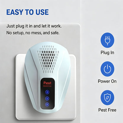 Dispozitiv ultrasonic silențios de alungare a șoarecilor, cu acoperire de 360°