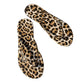 📢📢50% REDUCERE !! ⏰Șlapi cu imprimeu leopard și pandantiv în formă de inimă