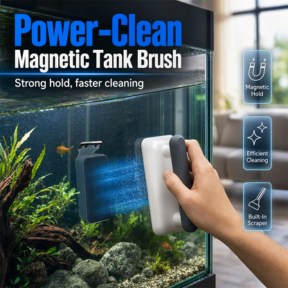🐠 REDUCERE DE 50%! 🧲 Dispozitiv magnetic de curățat geamurile acvariului – Geamuri curate fără să-ți uzi mâinile 💧