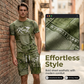 👕 Set pentru bărbați compus din tricou cu aspect de blugi și pantaloni scurți | Ținută de vară ușoară și respirabilă ☀️