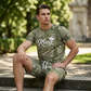 👕 Set pentru bărbați compus din tricou cu aspect de blugi și pantaloni scurți | Ținută de vară ușoară și respirabilă ☀️