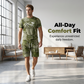 👕 Set pentru bărbați compus din tricou cu aspect de blugi și pantaloni scurți | Ținută de vară ușoară și respirabilă ☀️