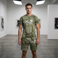 👕 Set pentru bărbați compus din tricou cu aspect de blugi și pantaloni scurți | Ținută de vară ușoară și respirabilă ☀️
