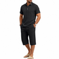 👕 REDUCERE DE 50% ACUM! 🩳 Set de cămașă de vară și pantaloni scurți pentru bărbați – Ușor, respirabil și perfect pentru plajă – Ideal pentru vacanțe și ieșiri în aer liber ☀️