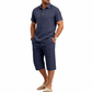 👕 REDUCERE DE 50% ACUM! 🩳 Set de cămașă de vară și pantaloni scurți pentru bărbați – Ușor, respirabil și perfect pentru plajă – Ideal pentru vacanțe și ieșiri în aer liber ☀️