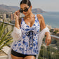 🌸Costum de baie tankini din două piese, pentru femei, care modelează talia