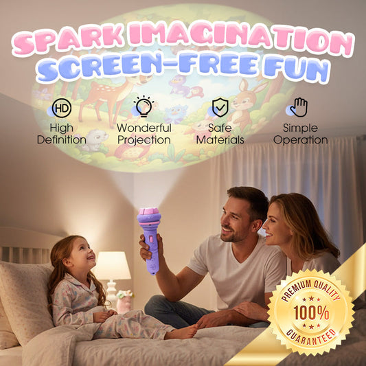 ✨1+1 gratis✨Lanterna-proiector pentru copii, destinată educației timpurii 🔦 Apasă, proiectează și învață – O aventură nocturnă la îndemână ✨