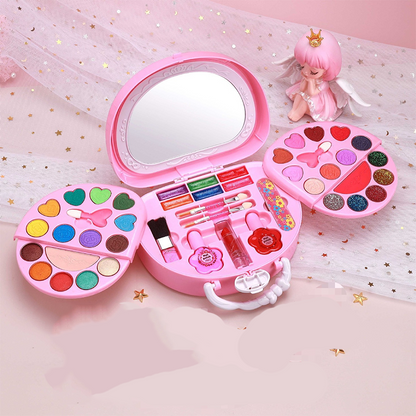 🏆OFERTĂ LIMITATĂ: 50% REDUCERE💄Set de jucării pentru machiaj lavabile pentru copii, cu geantă de mână roz portabilă