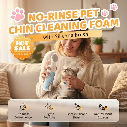⏳ Ofertă fulger, valabilă pentru o perioadă limitată! ✨ Spumă de curățare pentru bărbie, fără clătire, pentru animale de companie, cu perie din silicon