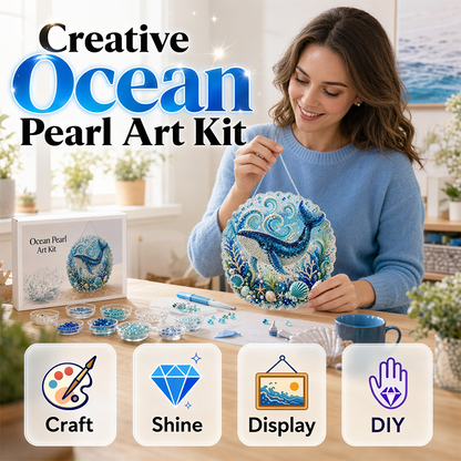 🌊DIY Ocean Pearl Painting – Create Your Own Unique Wall Art with a Beautiful Sea Theme