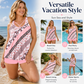 Costume de baie pentru femei cu mărimi mari, din două piese, cu fustă și pantaloni scurți, set tankini cu imprimeu✨S-4XL✨