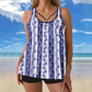 Costume de baie pentru femei cu mărimi mari, din două piese, cu fustă și pantaloni scurți, set tankini cu imprimeu✨S-4XL✨