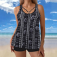 Costume de baie pentru femei cu mărimi mari, din două piese, cu fustă și pantaloni scurți, set tankini cu imprimeu✨S-4XL✨