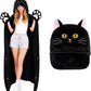 🥳VÂNZARE SPECIALĂ 2026🥳💞Peste 50.000 de bucăți vândute!🎃🦇 REDUCERE DE 50%! Pălărie-pătură unisex cu glugă în formă de liliac – mâneci largi în formă de aripi de liliac, fleece gros și pufos. Mărime universală – confortabilă și drăguță! 🧣✨