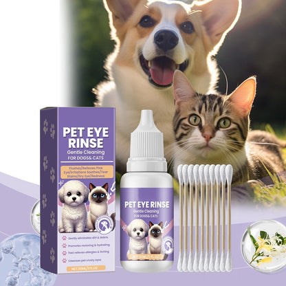 🔥Ofertă specială: 50% reducere🔥 Soluție delicată pentru spălarea ochilor animalelor de companie (câini și pisici) – fără alcool, îndepărtează impuritățile, 150 ml 🐶