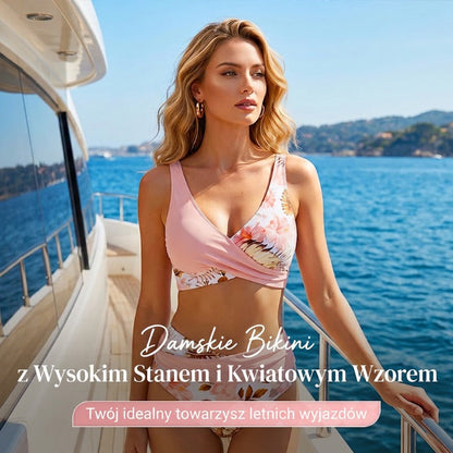 Damskie bikini z wysokim stanem i nadrukiem
